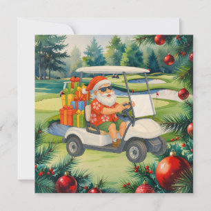 Golf-Weihnachtsmann spielt Golf an Weihnachten im