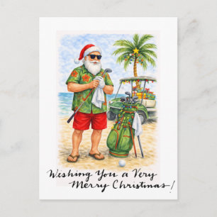 Golf-Weihnachtsmotiv für Golfer auf dem Platz Feiertagspostkarte