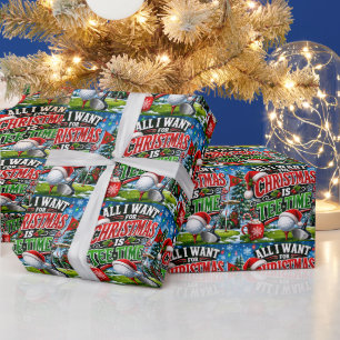 Golf-Weihnachtsmotiv für Golfer Geschenkpapier
