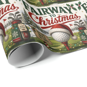 Golf-Weihnachtsmotiv für Golfer Geschenkpapier