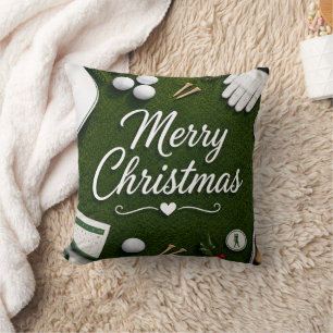 Golf-Weihnachtsmotiv für Golfer Kissen