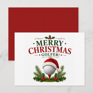 Golf-Weihnachtsmotiv für Golfer Postkarte