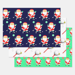 Golf-Weihnachtspapier Geschenkpapier Set