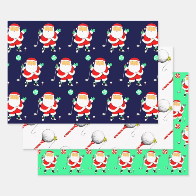 Golf-Weihnachtspapier Geschenkpapier Set (Set)