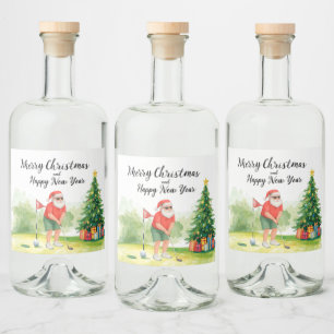 Golf-Weihnachtsthema für Golfer auf dem Platz Alkoholflaschenetikett