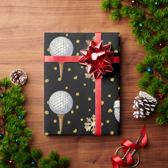 Golf Weihnachtsthema  Geschenkpapier (Feiertagsgeschenk)