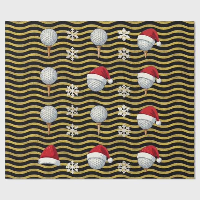 Golf-Weihnachtsthema  Geschenkpapier (Flach)