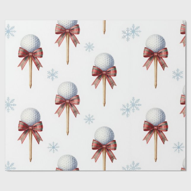 Golf-Weihnachtsthema  Geschenkpapier (Flach)