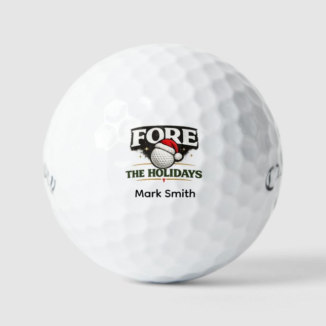 Golf-Weihnachtsthema Golfball (Vorderseite)