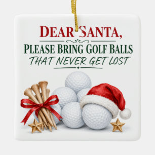 Golf Weihnachtsurlaub Lieber Santa Keramikornament
