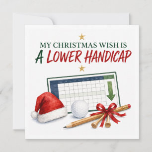 Golf-Weihnachtswünsche mit Golfball-Santa-Hut Feiertagskarte