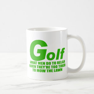 Golf, welche Männer tun Kaffeetasse