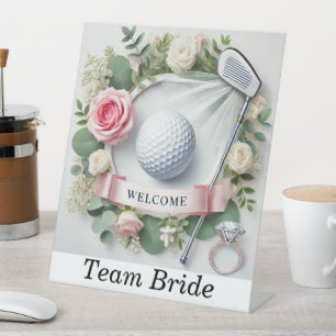 GOLF WELCOME TEAM BRIDE FÜR Brautparty Party Sockelschild