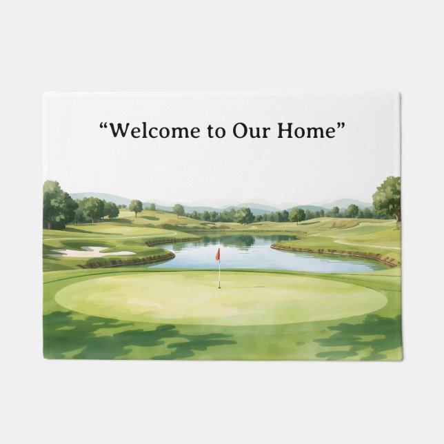 Golf Welcome to golfer home with golf course view Fußmatte (Vorderseite)