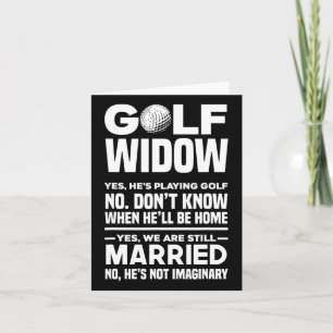 Golf Widow Funny Golfspielen Golfer Ehefrau Karte