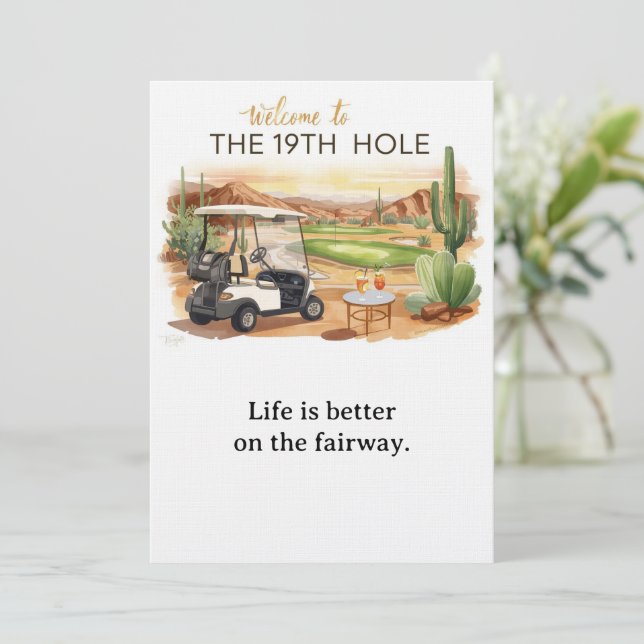 Golf Willkommen im Golferhaus  Für Arizona-Cocktai Einladung (Stehend Vorderseite)