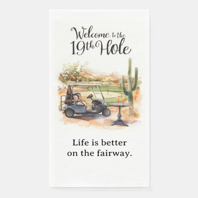 Golf Willkommen im Golferhaus  Für Arizona-Cocktai Serviette (Vorderseite)