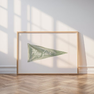 Golf-Wimpel-Wandkunst 'Play Fair' Poster