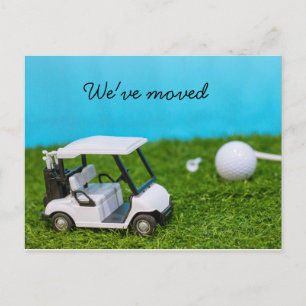 Golf wir ziehen Haus Postkarte