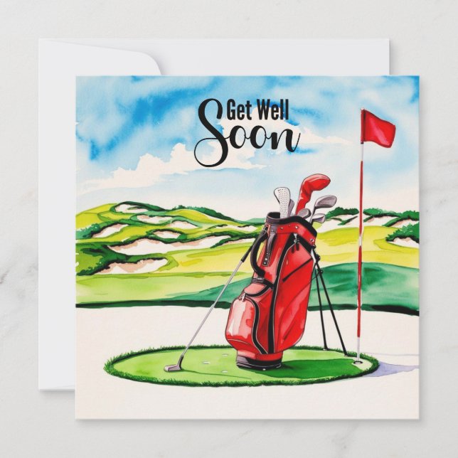 Golf wird bald gesund mit Golftasche, die grün wir (Vorderseite)