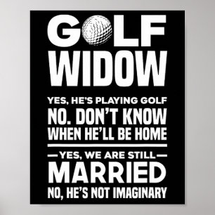 Golf Witwe Lustige Golfspielerin Golfer Ehefrau Poster