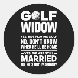 Golf Witwe Lustige Golfspielerin Golfspieler Ehefr Runder Aufkleber