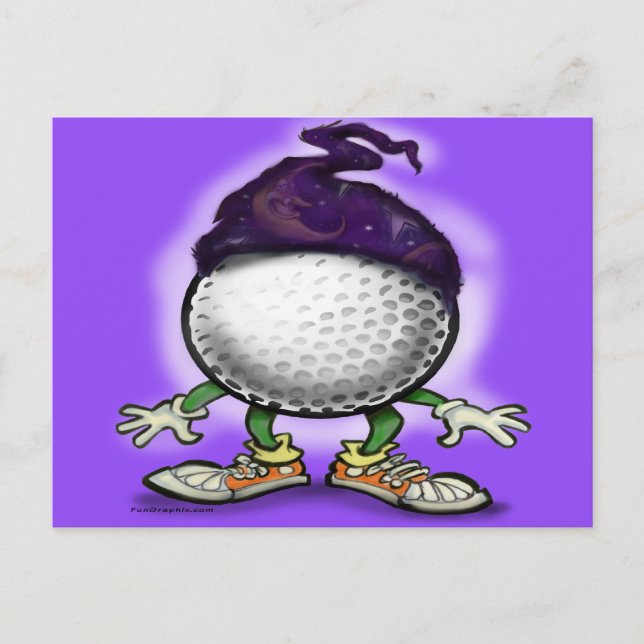 Golf Wizard Postkarte (Vorderseite)