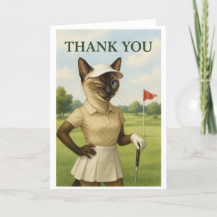 Golf Woman Turnier Katze Golfspieler Golfspielen Dankeskarte