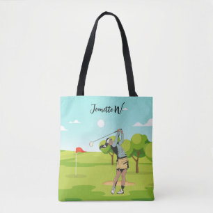 Golf Women Golfer stilvolles Wochenende Tote Bag