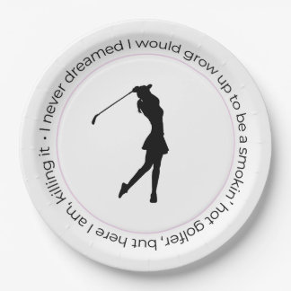 Golf Women Plate Pappteller