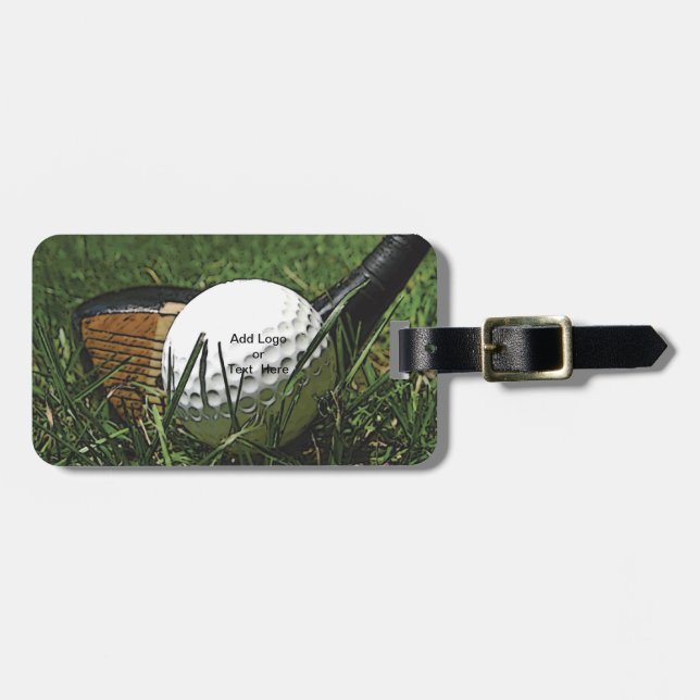 GOLF WOOD BAG TAG GEPÄCKANHÄNGER (Vorderseite horizontal)