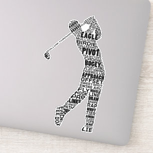 Golf Word Art, Golfing Typografie Aufkleber