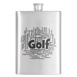 Golf Word Cloud Flachmann