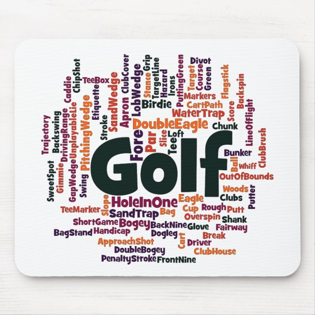 Golf Word Cloud Mousepad (Vorne)