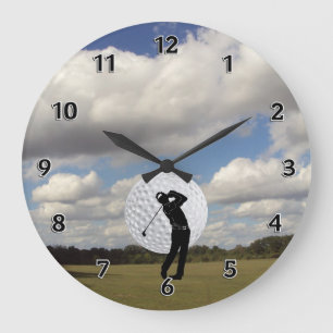 Golf World Große Wanduhr