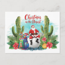Golf Wüsten-Weihnachtskaktus Weihnachtsmann Golfer