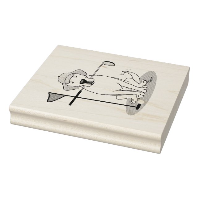 Golf Yellow Labrador Retriever Dog - Niedlich Gummistempel (Stempel)