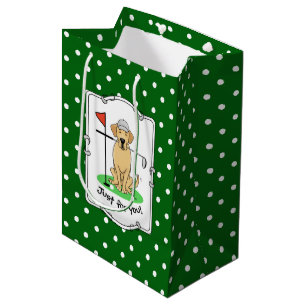 Golf Yellow Labrador Retriever (Yel 3) Hund - Nied Mittlere Geschenktüte