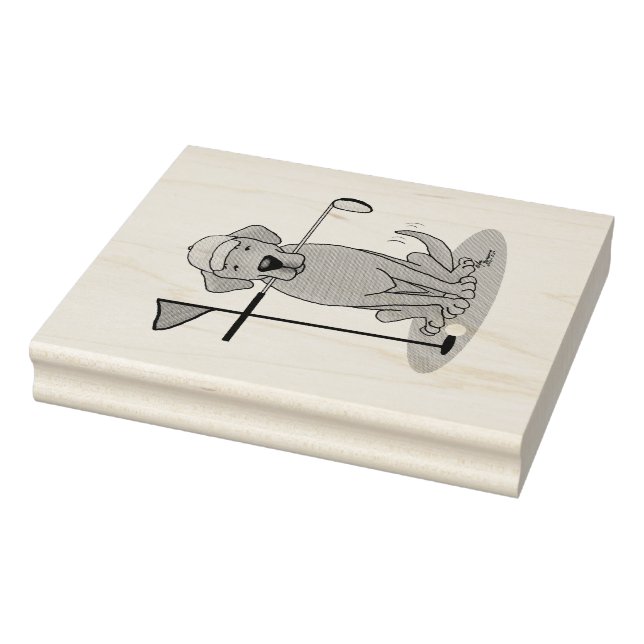 Golf Yellow Labrador Retriever (Yel 5) Hund - Nied Gummistempel (Stempel)