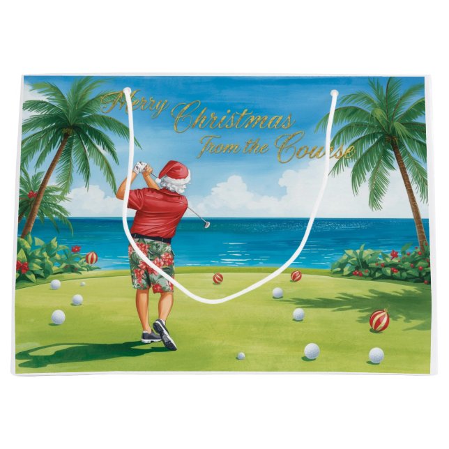 Golf zu Weihnachten mit dem Weihnachtsmann beim Go Große Geschenktüte (Vorderseite)