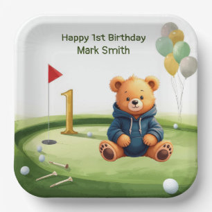 Golf zum 1. Geburtstag - Thema Putting Green Pappteller