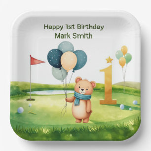 Golf zum 1. Geburtstag - Thema Putting Green Pappteller