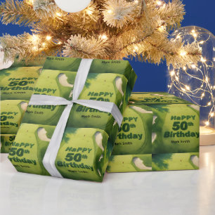 Golf zum 50. Geburtstag auf dem Putting Green für  Geschenkpapier