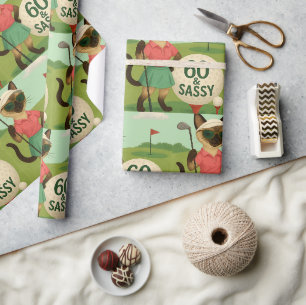 Golf zum 60. Geburtstag für Golfer Geschenkpapier
