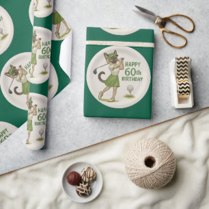 Golf zum 60. Geburtstag für Golfer Geschenkpapier