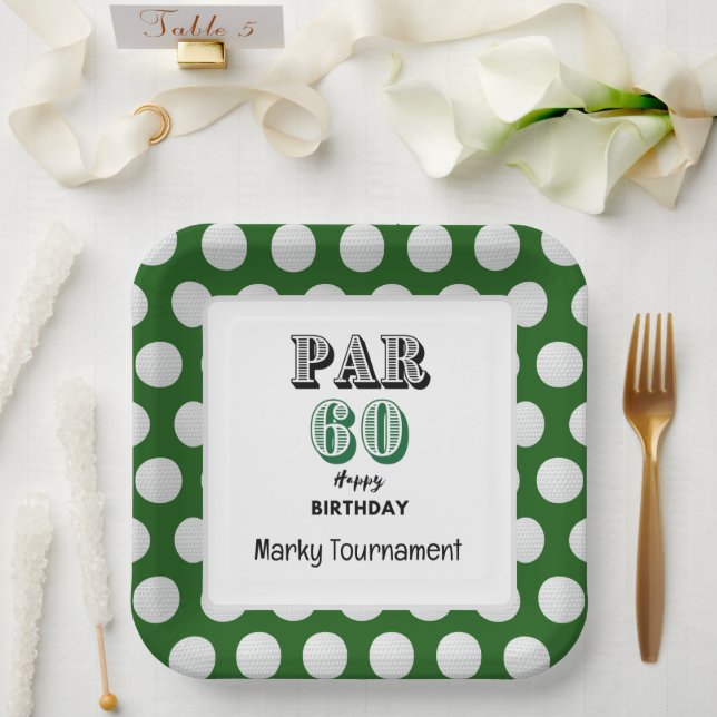 Golf zum 60. Geburtstag für Golfer Pappteller (Hochzeit)