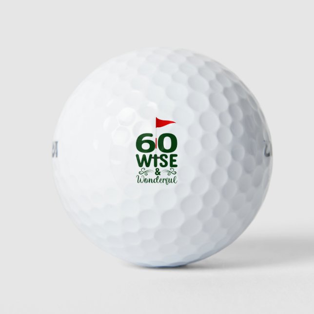 Golf zum 60. Geburtstag mit Golf Flagge Golfball (Vorderseite)