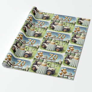 Golf zum 70. Geburtstag für Golfer Geschenkpapier