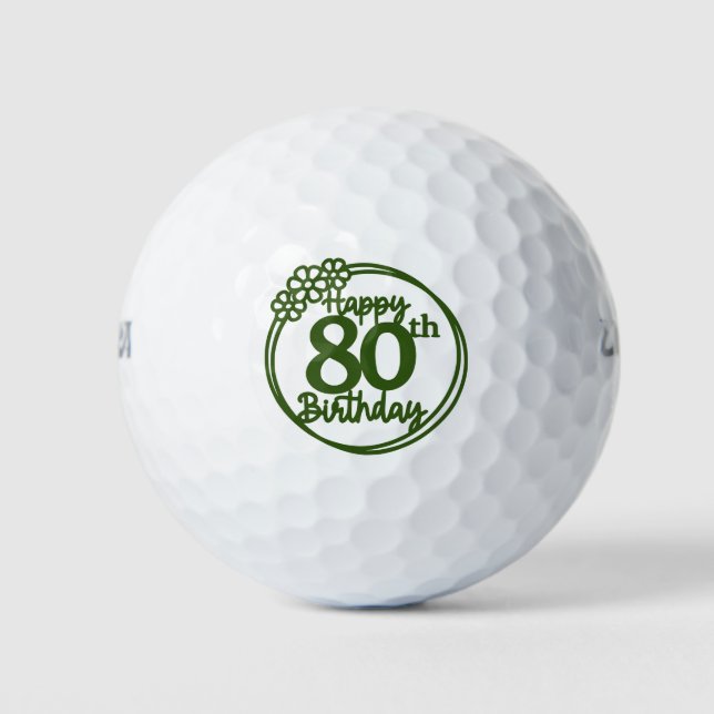 Golf zum 80. Geburtstag für Golfer Golfball (Vorderseite)