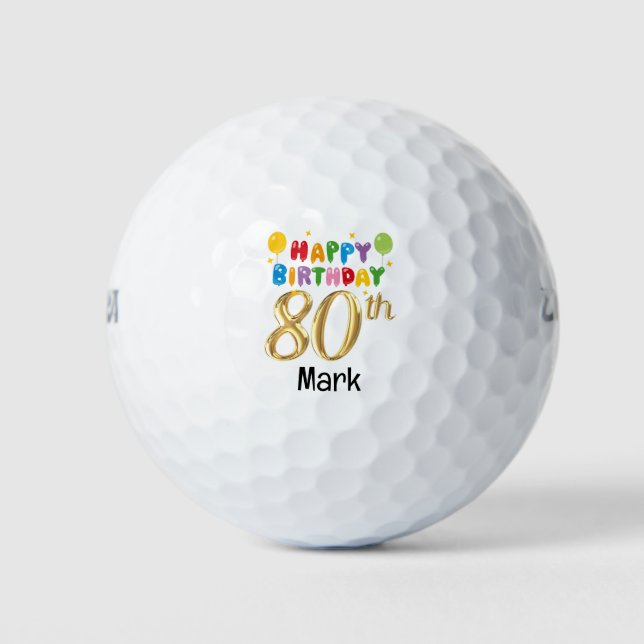 Golf zum 80. Geburtstag für Golfer Golfball (Vorderseite)